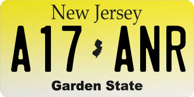 NJ license plate A17ANR