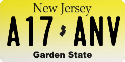 NJ license plate A17ANV