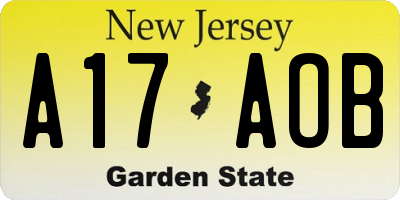 NJ license plate A17AOB