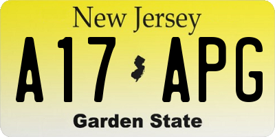 NJ license plate A17APG