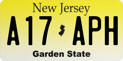 NJ license plate A17APH
