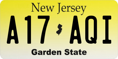 NJ license plate A17AQI