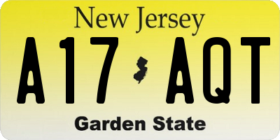 NJ license plate A17AQT