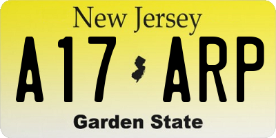 NJ license plate A17ARP