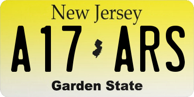 NJ license plate A17ARS