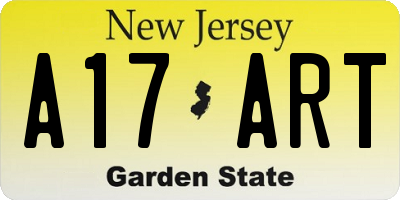NJ license plate A17ART
