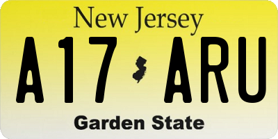 NJ license plate A17ARU