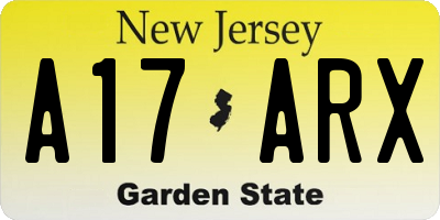 NJ license plate A17ARX