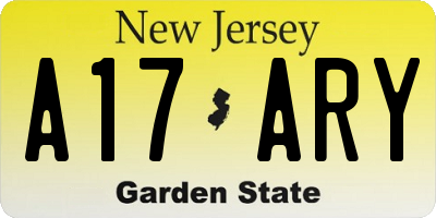 NJ license plate A17ARY