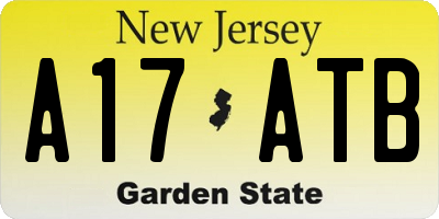 NJ license plate A17ATB