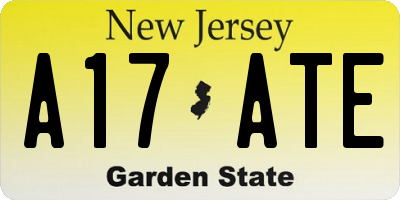 NJ license plate A17ATE
