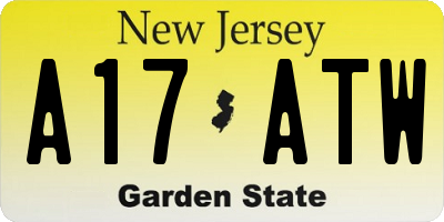 NJ license plate A17ATW