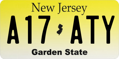 NJ license plate A17ATY