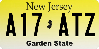 NJ license plate A17ATZ