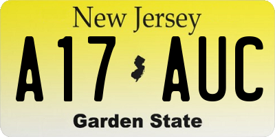 NJ license plate A17AUC