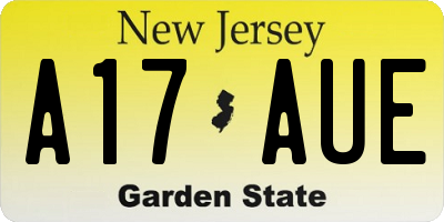 NJ license plate A17AUE