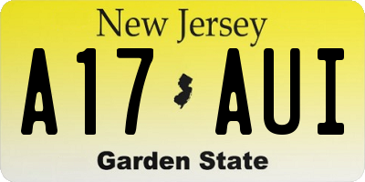 NJ license plate A17AUI