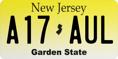 NJ license plate A17AUL