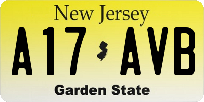 NJ license plate A17AVB