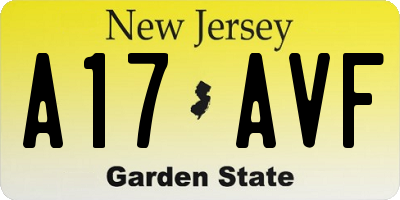 NJ license plate A17AVF