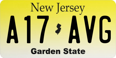 NJ license plate A17AVG