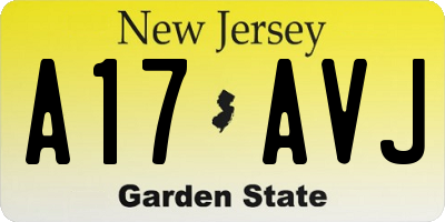 NJ license plate A17AVJ