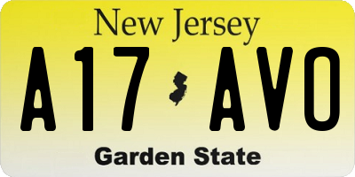 NJ license plate A17AVO