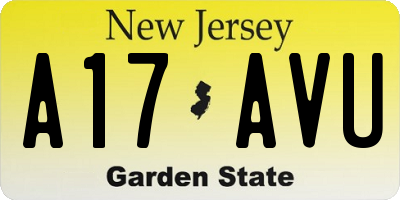 NJ license plate A17AVU