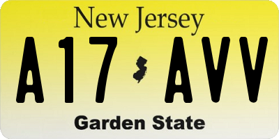NJ license plate A17AVV