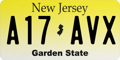 NJ license plate A17AVX