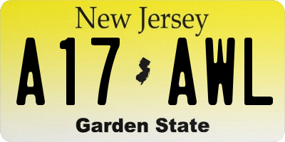 NJ license plate A17AWL