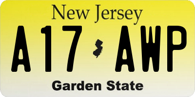 NJ license plate A17AWP