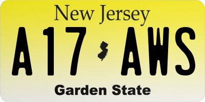 NJ license plate A17AWS