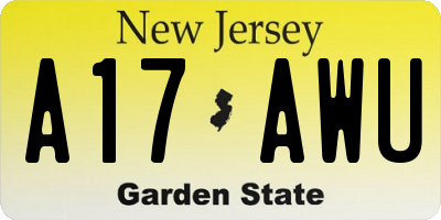 NJ license plate A17AWU