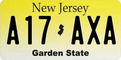 NJ license plate A17AXA