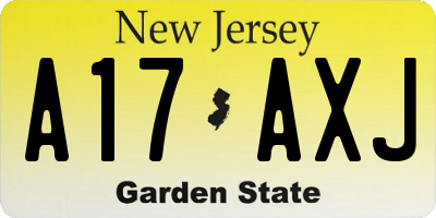 NJ license plate A17AXJ