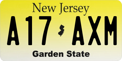 NJ license plate A17AXM