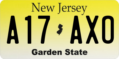 NJ license plate A17AXO