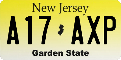 NJ license plate A17AXP