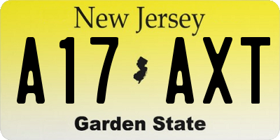 NJ license plate A17AXT