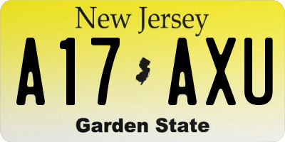NJ license plate A17AXU