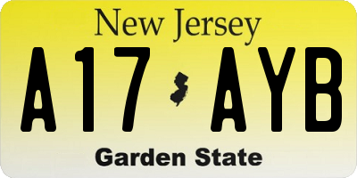 NJ license plate A17AYB