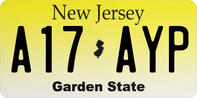 NJ license plate A17AYP