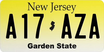 NJ license plate A17AZA
