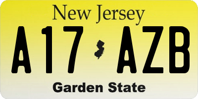 NJ license plate A17AZB