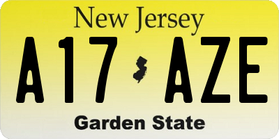 NJ license plate A17AZE