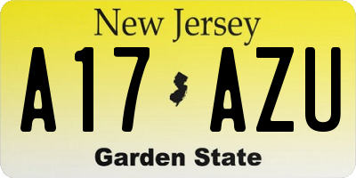 NJ license plate A17AZU