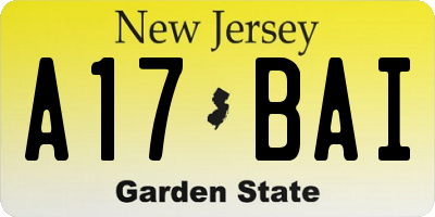 NJ license plate A17BAI