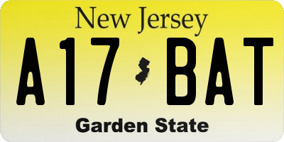 NJ license plate A17BAT