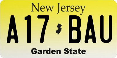 NJ license plate A17BAU